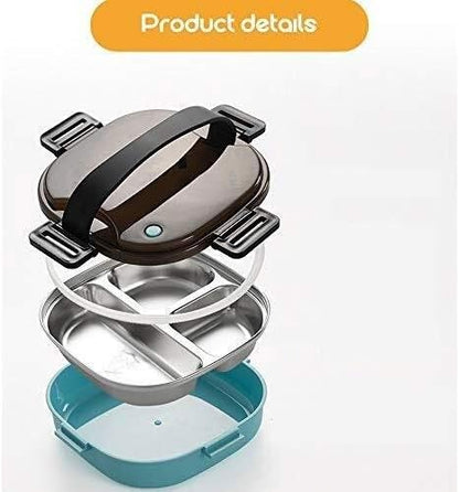 Houjiilollfh Lunchbox, Box منفصلة الفولاذ المقاوم للصدأ، صندوق الغداء محمول مقصورة العزل مع أدوات المائدة للطلاب عامل مكتب، BPA مانعة للتسرب مجانا للبالغين الاستمتاع بوجبة غداء ساخنة أثناء التنقل.