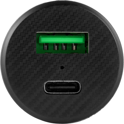 Intempo EE7479BLKCDUSTKEU7 Car Charger – Dual Port Cigarette Lighter Car Adapter Charging for Phone/Tablet, Front & Back Set Charging, USB-A & USB Type-C Compatible, Compact Design, 12 W Output