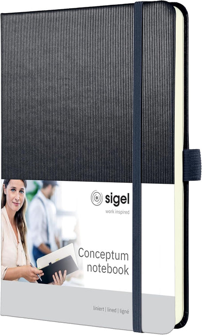 SIGEL CO405 Conceptum Notebook, Lined, Approx. A5, Grey, hardcover, 194 Pages