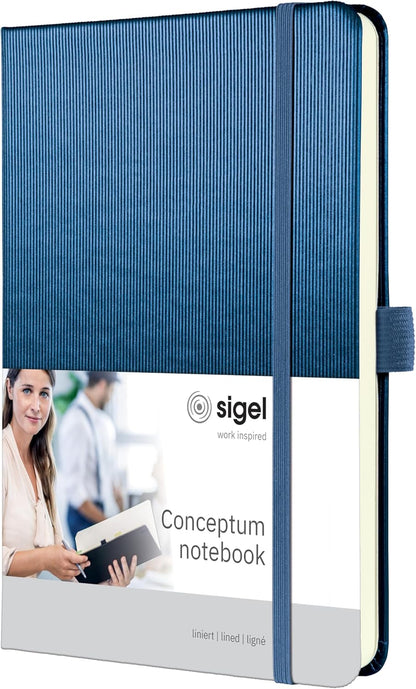 SIGEL CO403 Conceptum Notebook, Lined, Approx. A5, Blue, hardcover, 194 Pages