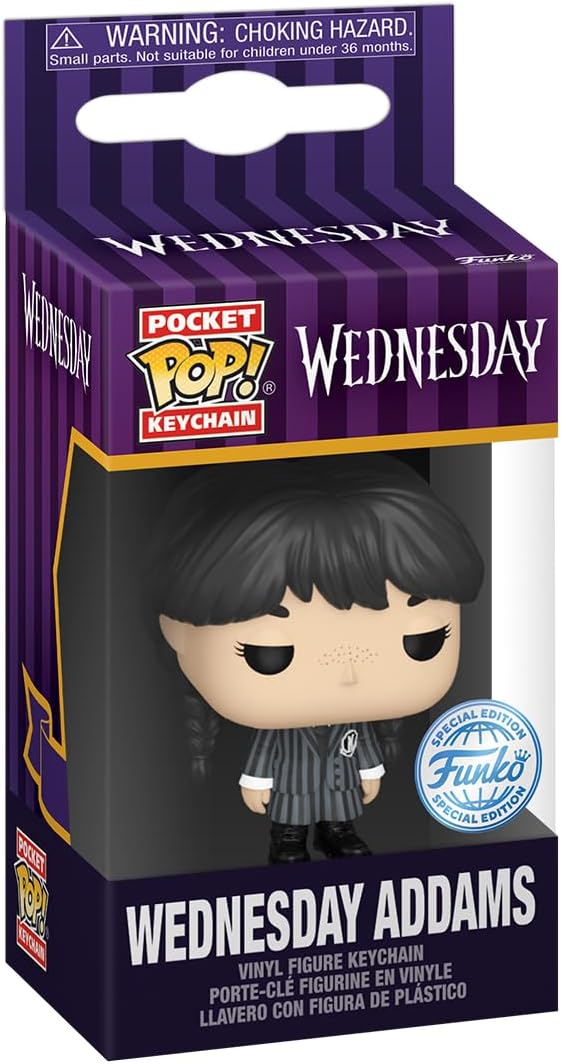Funko Pop! Keychain: Wednesday Addams - Wednesday Addams - Neuartiger Schlüsselanhänger - Vinyl-Minifigur Zum Sammeln - Strumpffüller - Geschenkidee - Offizielle Handelswaren - TV Fans