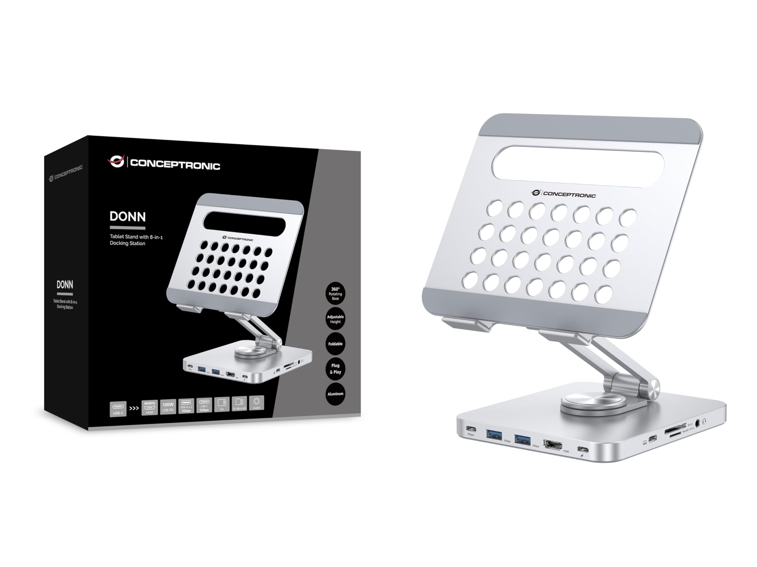 Tablet Stand With 8-In-1 Docking