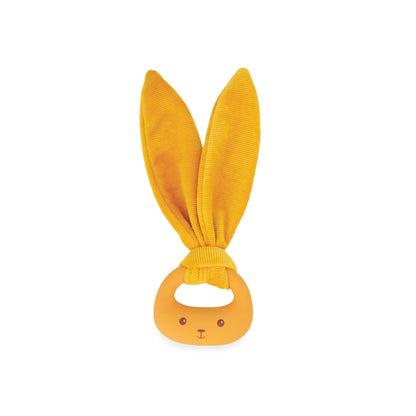 Kaloo - Lapinoo - Baby’s Teething Ring - Ochre Colour - Rabbit Ring - PVC and BPA-Free - Double Texture - Baby Accessory - 0 Months +, K218008