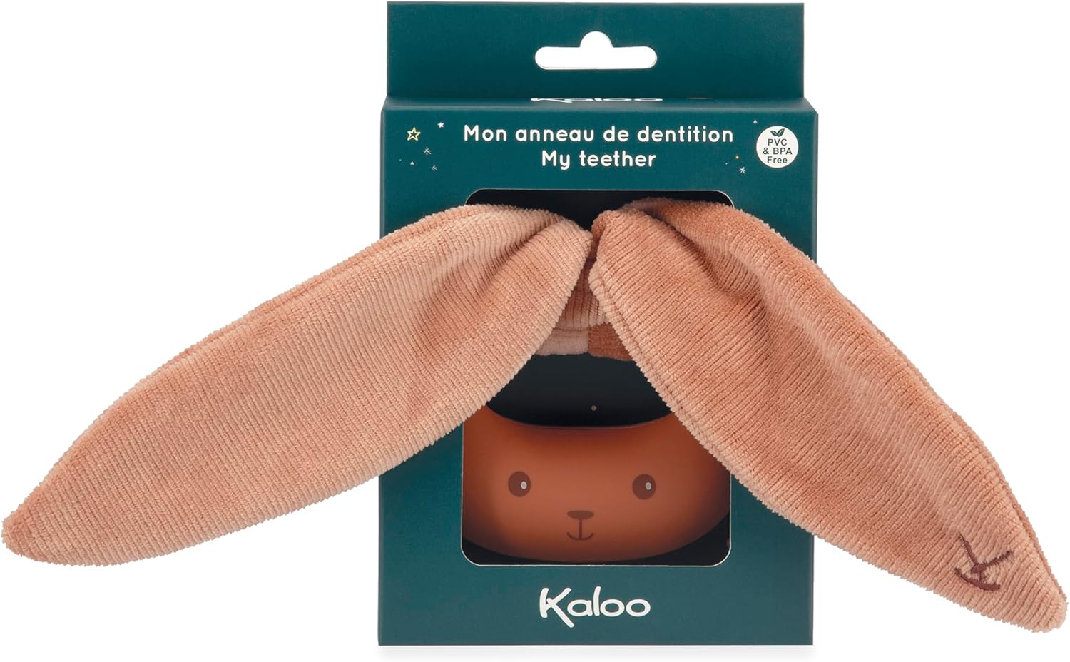 Kaloo - Lapinoo - Baby’s Teething Ring - Terracotta Colour - Rabbit Ring - PVC and BPA-Free - Double Texture - Baby Accessory - 0 Months +, K218009