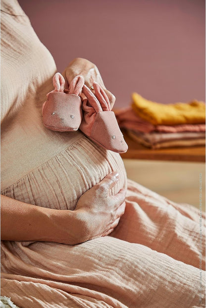 Kaloo - Lapinoo - Newborn Gift Set - Terracotta Colour - 3 Baby Accessories - Baby’s Comforter + Teething Ring + Booties - 11 cm - 0 Months +, K218012
