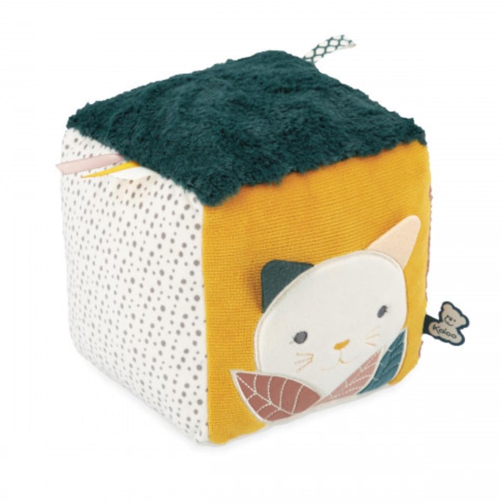 Kaloo - Stimuli - My Sensory Cube - Sensory-Awakening Toy - 6 Different Sides - Develops The Senses - Fabric and FSC Wood Game - 0 Months +, K227000