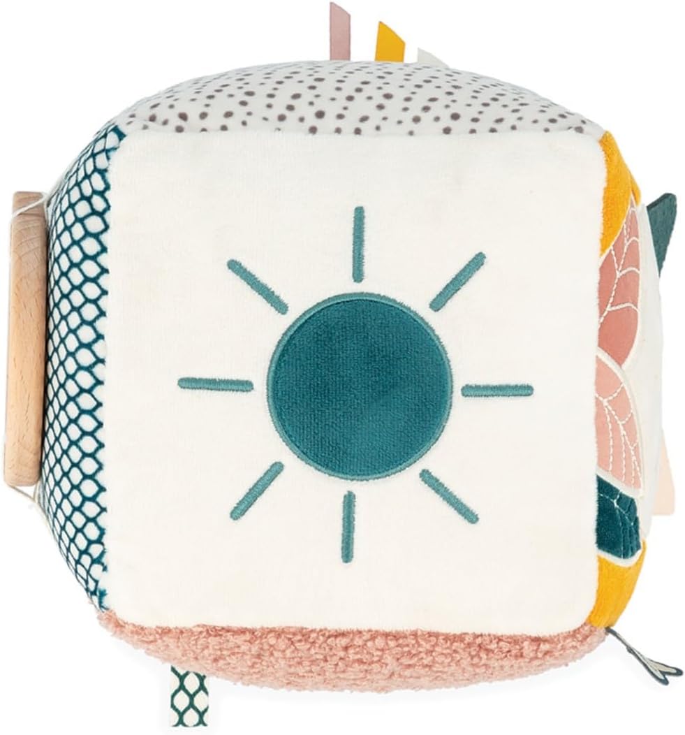 Kaloo - Stimuli - My Sensory Cube - Sensory-Awakening Toy - 6 Different Sides - Develops The Senses - Fabric and FSC Wood Game - 0 Months +, K227000