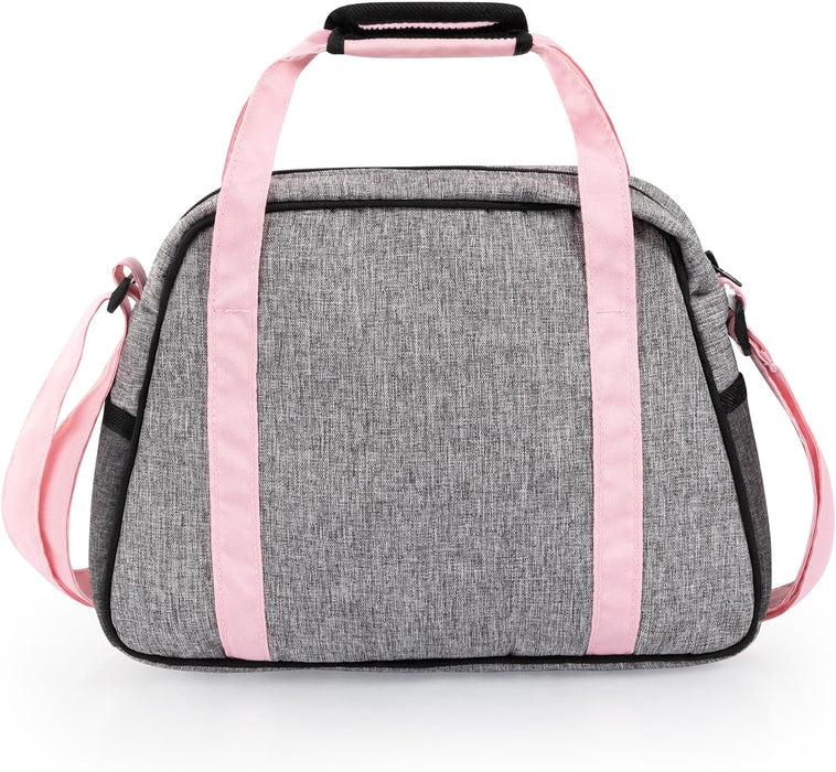 Bayer Design 69033AB changing bag for dolls, changing mat, sewing diaper, nappy, jeans-grey, pink