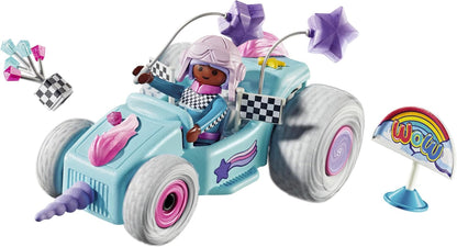PLAYMOBIL Funstars 71635 Rasendes Einhorn, Kart mit Rückzugsmotor, magisches Spielset für spannende Rennen, kreatives Spielzeug für Kinder ab 4 Jahren