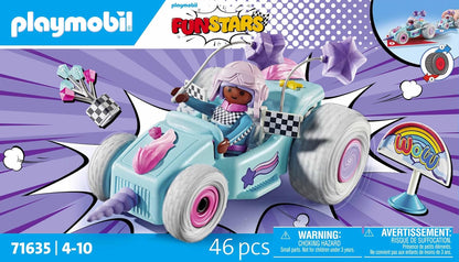 PLAYMOBIL Funstars 71635 Rasendes Einhorn, Kart mit Rückzugsmotor, magisches Spielset für spannende Rennen, kreatives Spielzeug für Kinder ab 4 Jahren