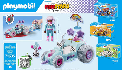 PLAYMOBIL Funstars 71635 Rasendes Einhorn, Kart mit Rückzugsmotor, magisches Spielset für spannende Rennen, kreatives Spielzeug für Kinder ab 4 Jahren
