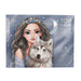 Depesche 13224 TOPModel Wolf-Stationery Box in Dark Blue, with Model and Stars Pattern, Folder with Pencils, Eraser and Much More, Multicoloured, One Size