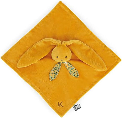 Kaloo - Lapinoo - Rabbit Comforter - Babies’ Plush - Ochre Colour - Square: 11.8"x11.8" / 30x30 cm - Material: Ultra-Soft Cotton & Corduroy - Gift Box - K972207