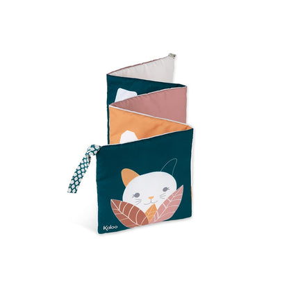 KALOO - Stimuli - Mi Libro de Tela Evolutivo - Libro de Estímulo Desplegable de Tejido Suave - Juguete de Estímulo, Motricidad y Manipulación - 14 cm - Desde el Nacimiento, K971602