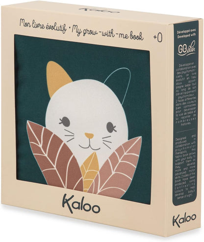 KALOO - Stimuli - Mi Libro de Tela Evolutivo - Libro de Estímulo Desplegable de Tejido Suave - Juguete de Estímulo, Motricidad y Manipulación - 14 cm - Desde el Nacimiento, K971602