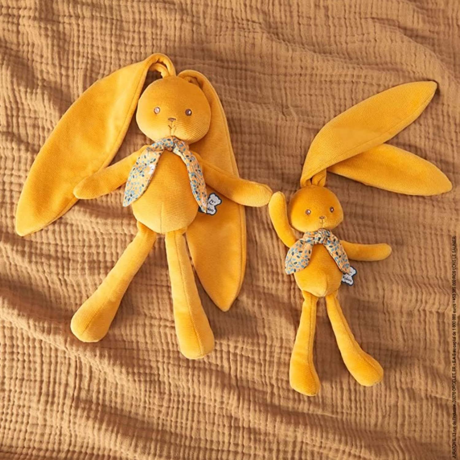 KALOO - Lapinoo - Pantin Lapin - Baby Plüsch Jersey und Strick - 25 cm - Farbe Ocker - Sehr weiches Material - Geschenkbox - Ab Geburt, K969943