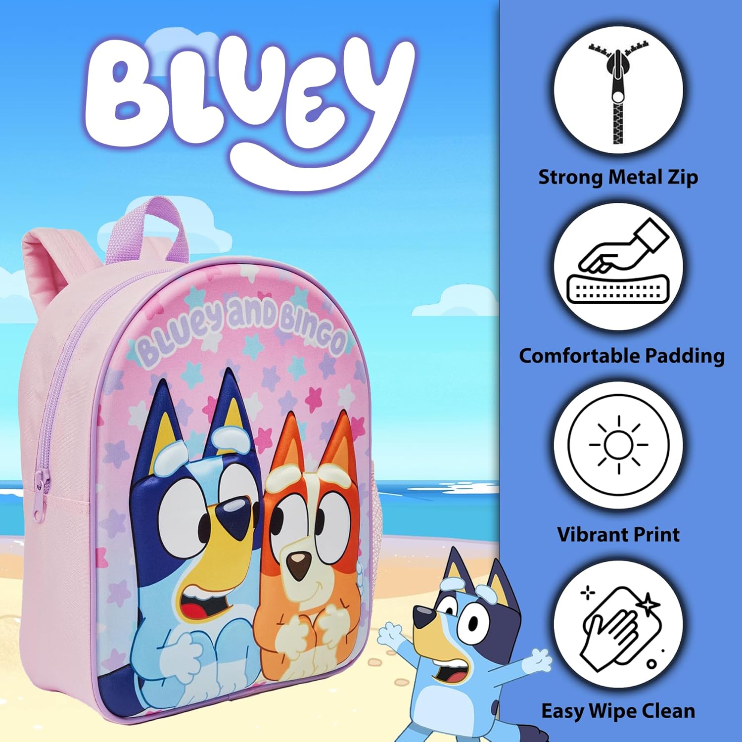 Bluey & Bingo Backpack Kids Girls School Bag Nursery Rucksack