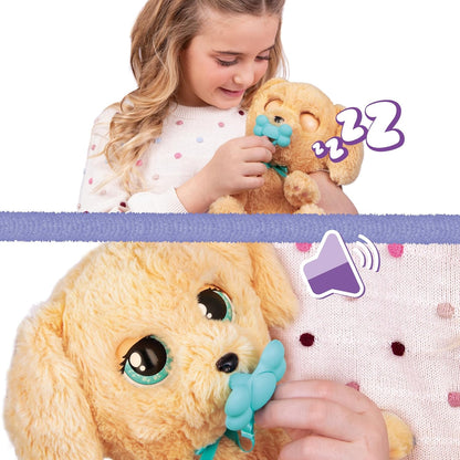BABY PAWS Labrador, Interactive Plush Puppy With Sounds That Opens And Closes Eyes And Includes A Swaddle Bag, Toy for Kids Age 3 and Up