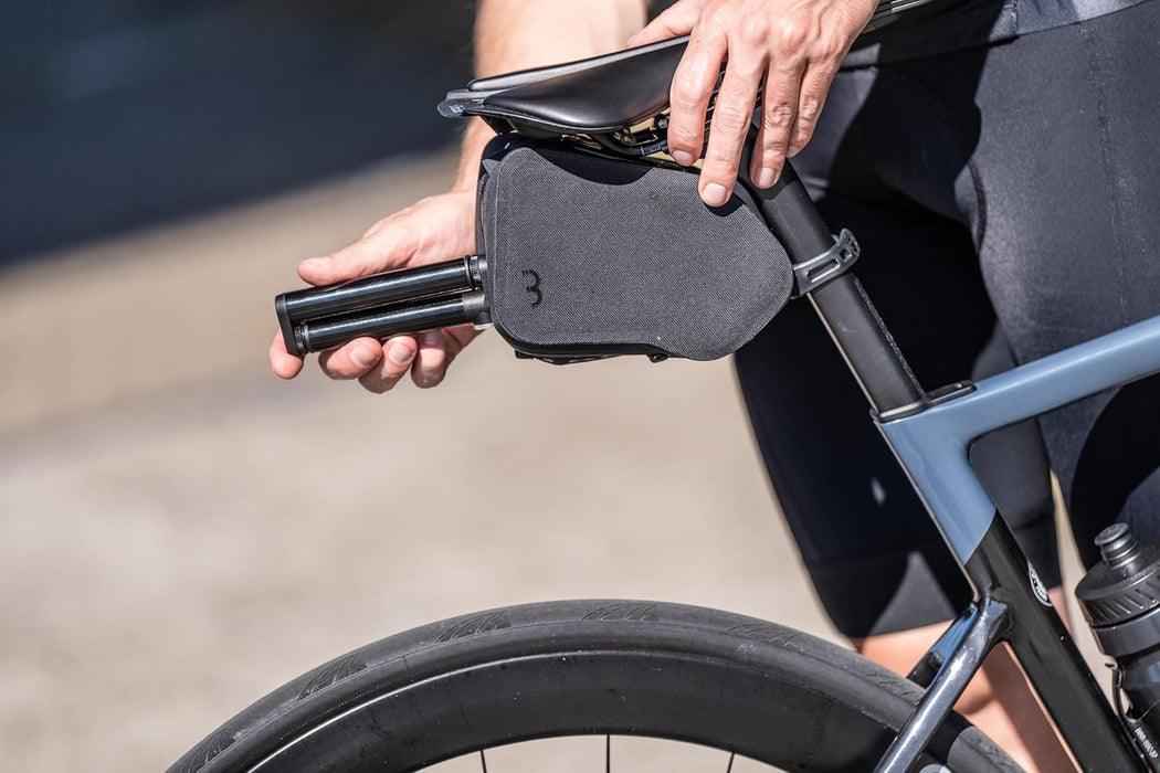 BBB Cycling DoubleShot Mini Bike Pump I 120mm Foldable Bike Pump I 35 cc Bike Pump Presta Valve I Tubeless Friendly Cycle Pump I BMP-102