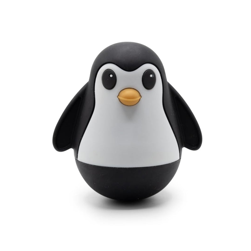 Jellystone Designs Pinguïn Wobble Zwart, Hoog Contrast Roly-Poly Speelgoed voor Baby's