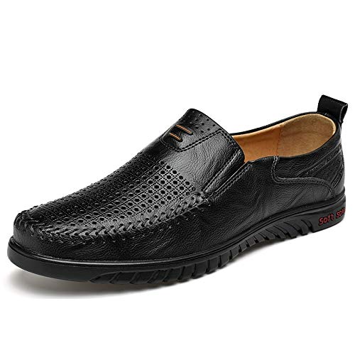 SYktcjgs Fashion Oxfords For Men Driving Loafer Slip On Style OX Leather Round Toe Breathable Hollow Vamp