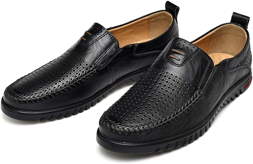 SYktcjgs Fashion Oxfords For Men Driving Loafer Slip On Style OX Leather Round Toe Breathable Hollow Vamp