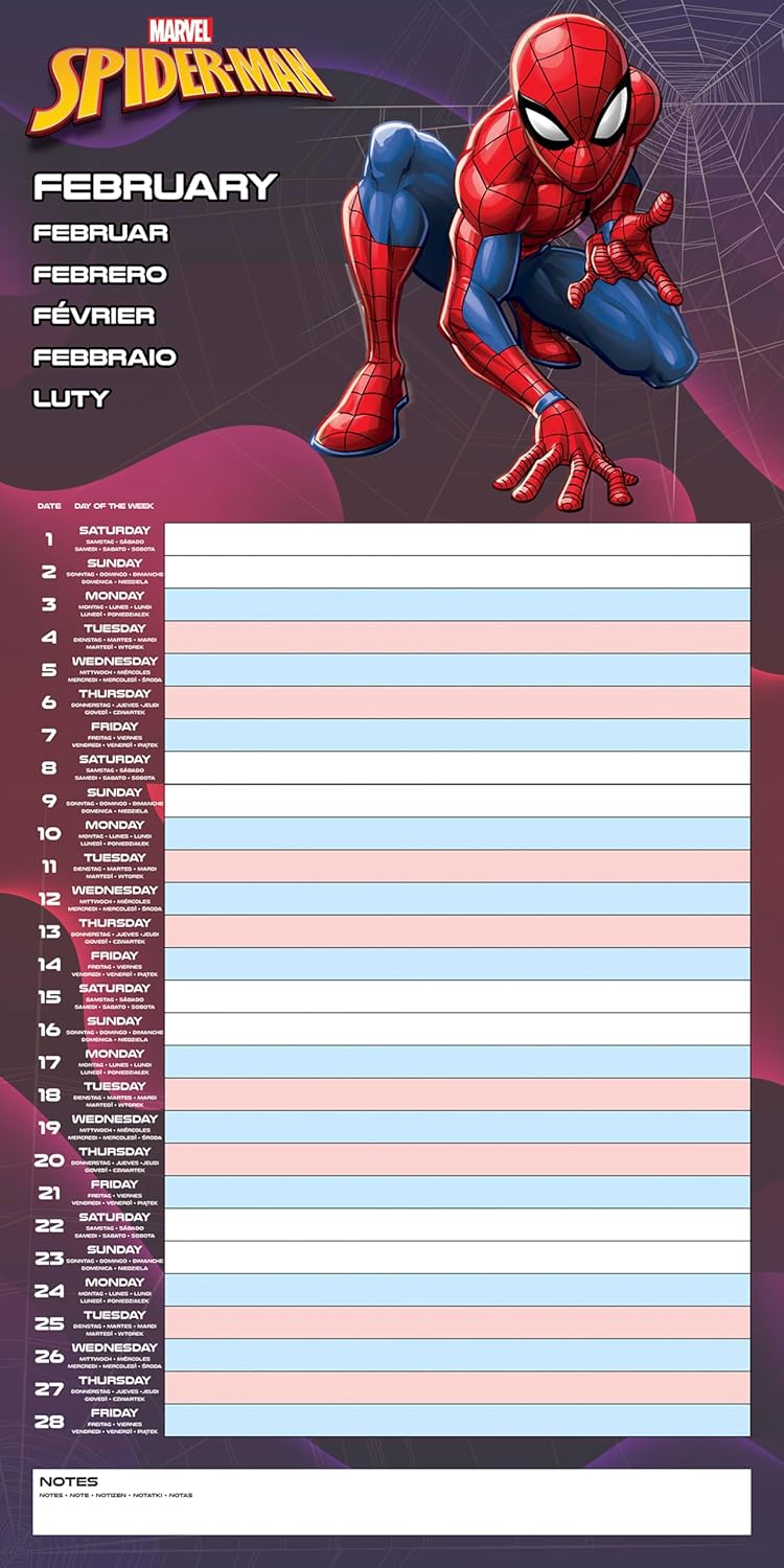 Spider-Man 2025 Family Planner Calendar