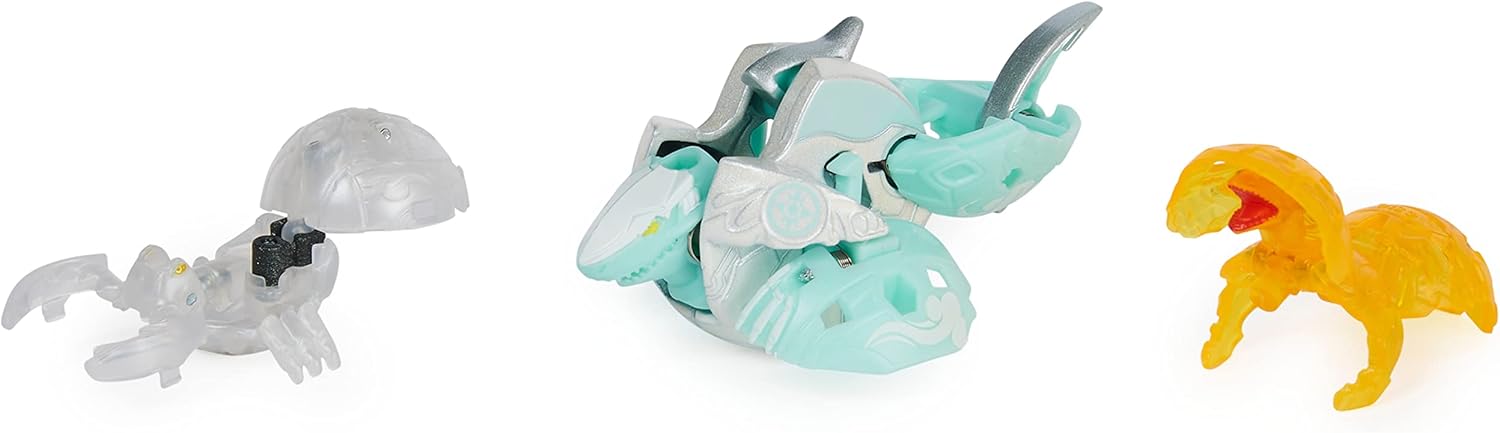 Bakugan Evolutions, Neo Dragonoid with Nano Fury and Lancer Platinum Power Up Pack, True Metal Action Figure, 2 Nanogan, 2 Bakucore, 2 Ability Cards, Kids Toys