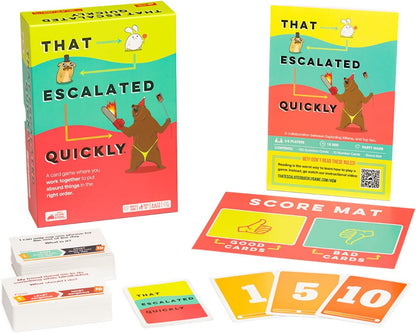Exploding Kittens Presents That Escalated Quickly - Funny Card Games for Adults and Kids - Hilarious Family Game for Game Night with 160 Cards - Ages 10 and Up
