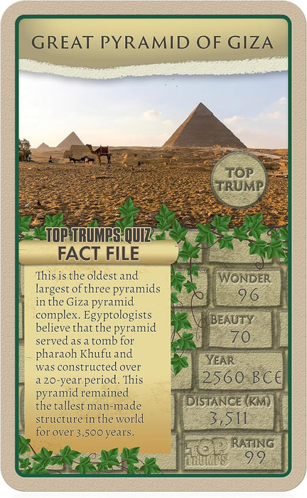 Top Trumps Wonders of the Ancient World Classic Card Game, Learn about Great Pyramid of Giza, Mecca and the Great Wall of China in this educational packed game, gift for ages 6 plus