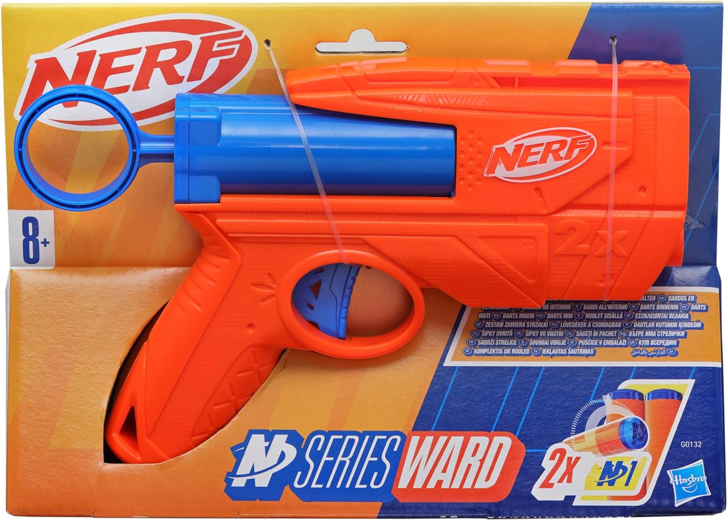 Nerf N Series Lanza Dardos Ward, 2 Dardos de Espuma, Actividades al Aire Libre, Regalo Navideño para Niños y Niñas de 8 Años o Más, Juguete de Reyes Magos