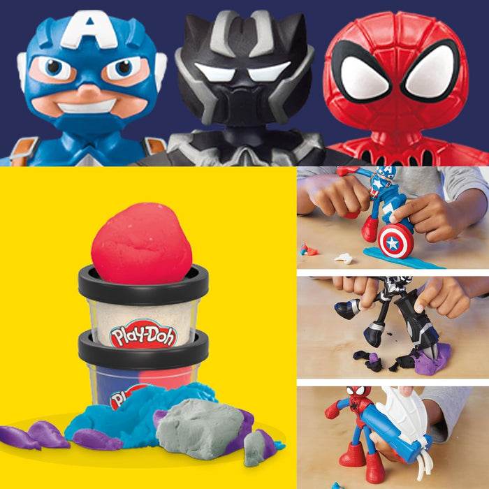 Play-Doh Marvel, Set de Figuras de Superhéroes de Juguete, Manualidades Infantiles con Plastilina, Niños y Niñas de 4 Años o Más