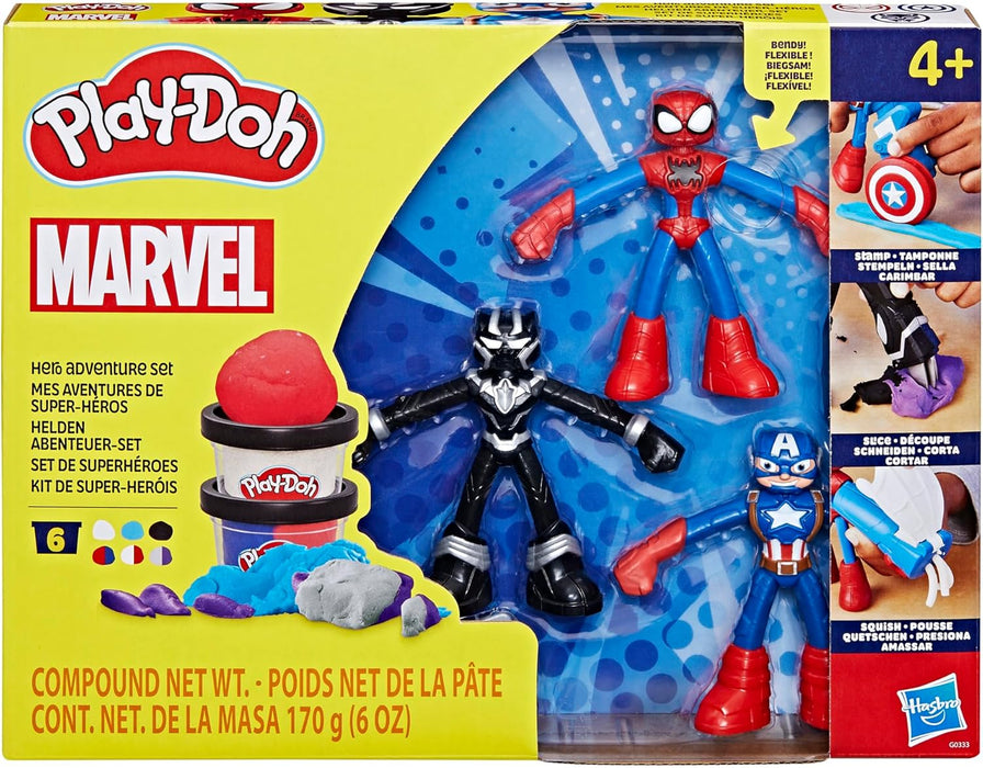 Play-Doh Marvel, Set de Figuras de Superhéroes de Juguete, Manualidades Infantiles con Plastilina, Niños y Niñas de 4 Años o Más