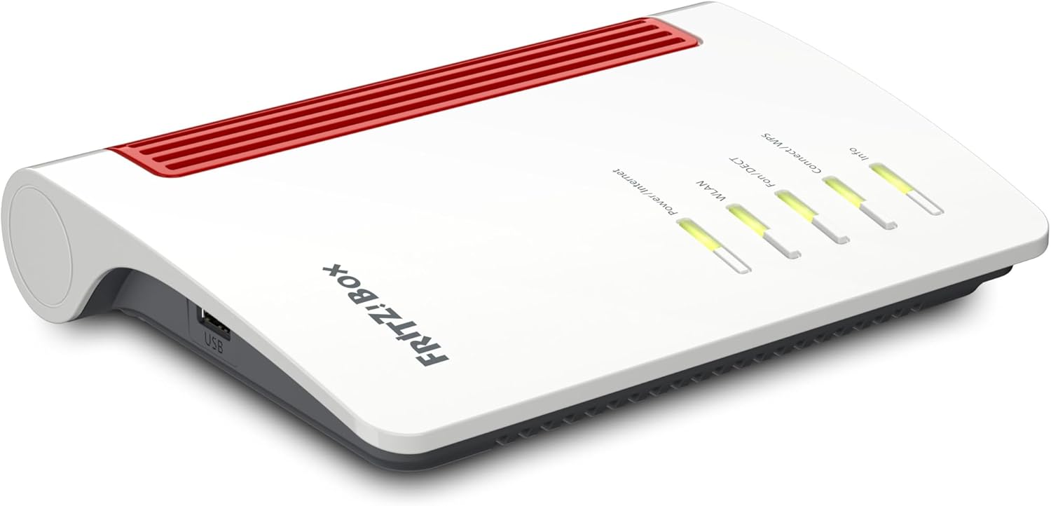 AVM FRITZ!Box 4050 International – Router, WiFi 6, Dual Band (2400 Mbps 5GHz and 600 Mbps 2.4 GHz), Mesh, WAN GB, 3 x Gigabit LAN, 1 x USB 3.0, DECT Base, Multimedia Server, Spanish Interface