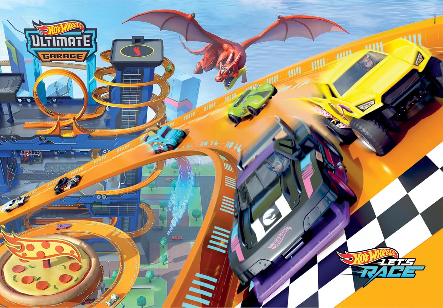 Clementoni Puzzel Hotwheels 104 Stukjes - Supercolor Puzzel Voor Kinderen, Gemaakt In Italië 25760