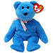 TY Teddy II Bear Blue Original Beanie Babies Regular - Soft Plush Toy for Kids, Teddy, Baby Toy, Collectible Stuffed Plushies