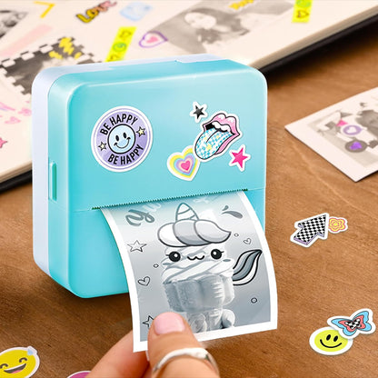 Canal Toys Photo Creator Instant Pocket Printer, Blue, Mini printer, AI app, 3 Rolls, Sticky roll, Pens, Stickers