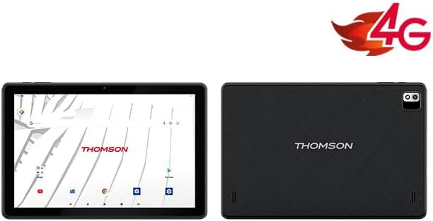 THOMSON Tablet 10,1 inch Full HD IPS 1080p!, Quad Core-processor, 4 GB Native RAM /128 GB geheugen, officieel Android 13, 4G LTE SIM-modem (alle operators) en WiFi. Uitbreidbaar 1 TB MicroSD