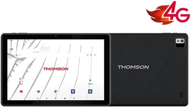 THOMSON Tablet 10,1 inch Full HD IPS 1080p!, Quad Core-processor, 4 GB Native RAM /128 GB geheugen, officieel Android 13, 4G LTE SIM-modem (alle operators) en WiFi. Uitbreidbaar 1 TB MicroSD