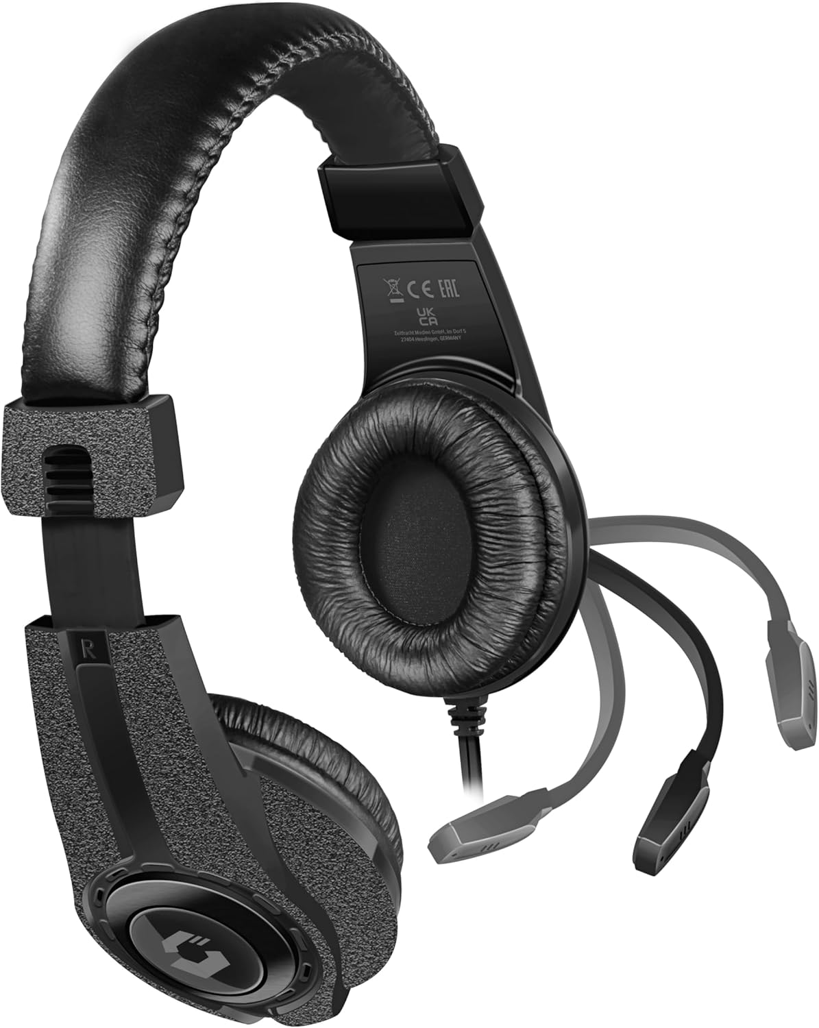 Speedlink LEGATOS Gaming Headset bedraad - lichtgewicht headset met microfoon en bedrade afstandsbediening, compatibel met PC, PS5, PS4, Xbox, Switch, 3,5 mm jack incl. Y-adapter, zwart