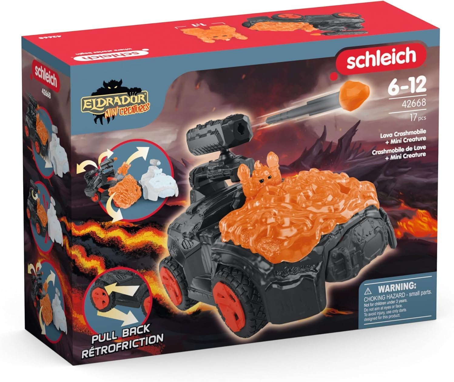 schleich 42668 Lava CrashMobile with Mini Creature, from 7 years, ELDRADOR CREATURES - Playset, 17 pieces