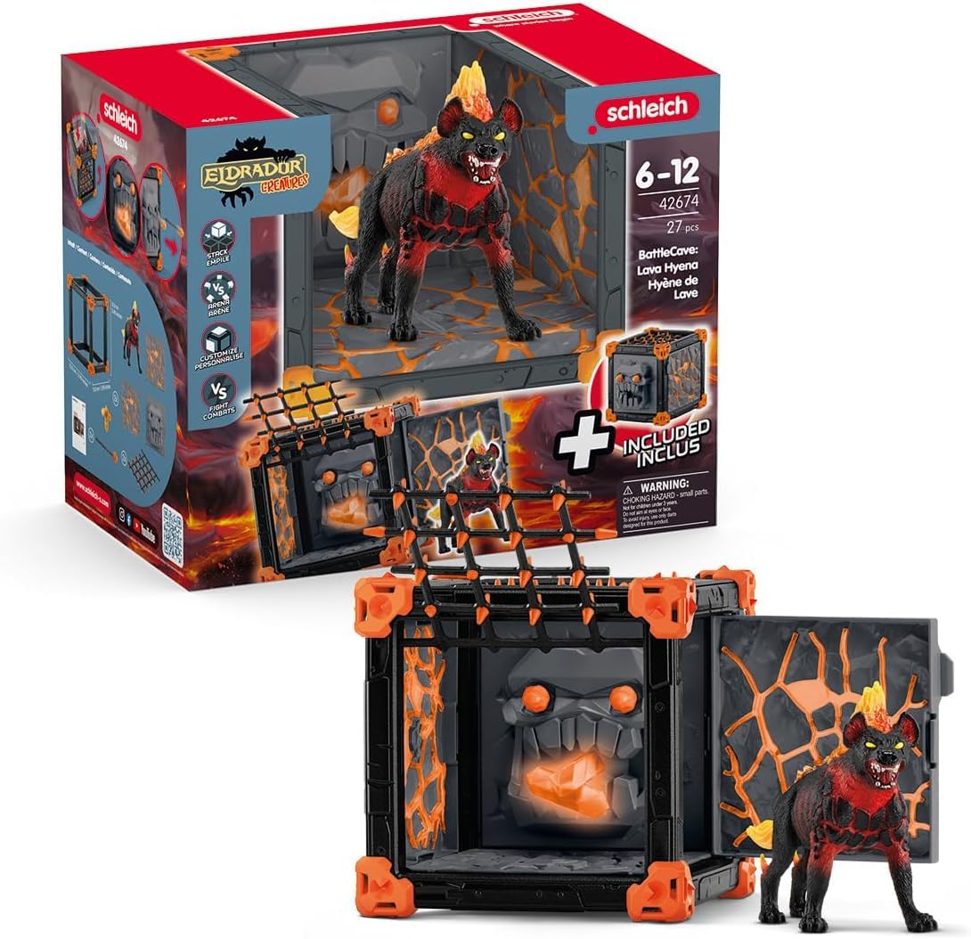schleich 42674 BattleCave Lavahyäne, ab 7 Jahren, ELDRADOR CREATURES - Spielset, 27 Teile