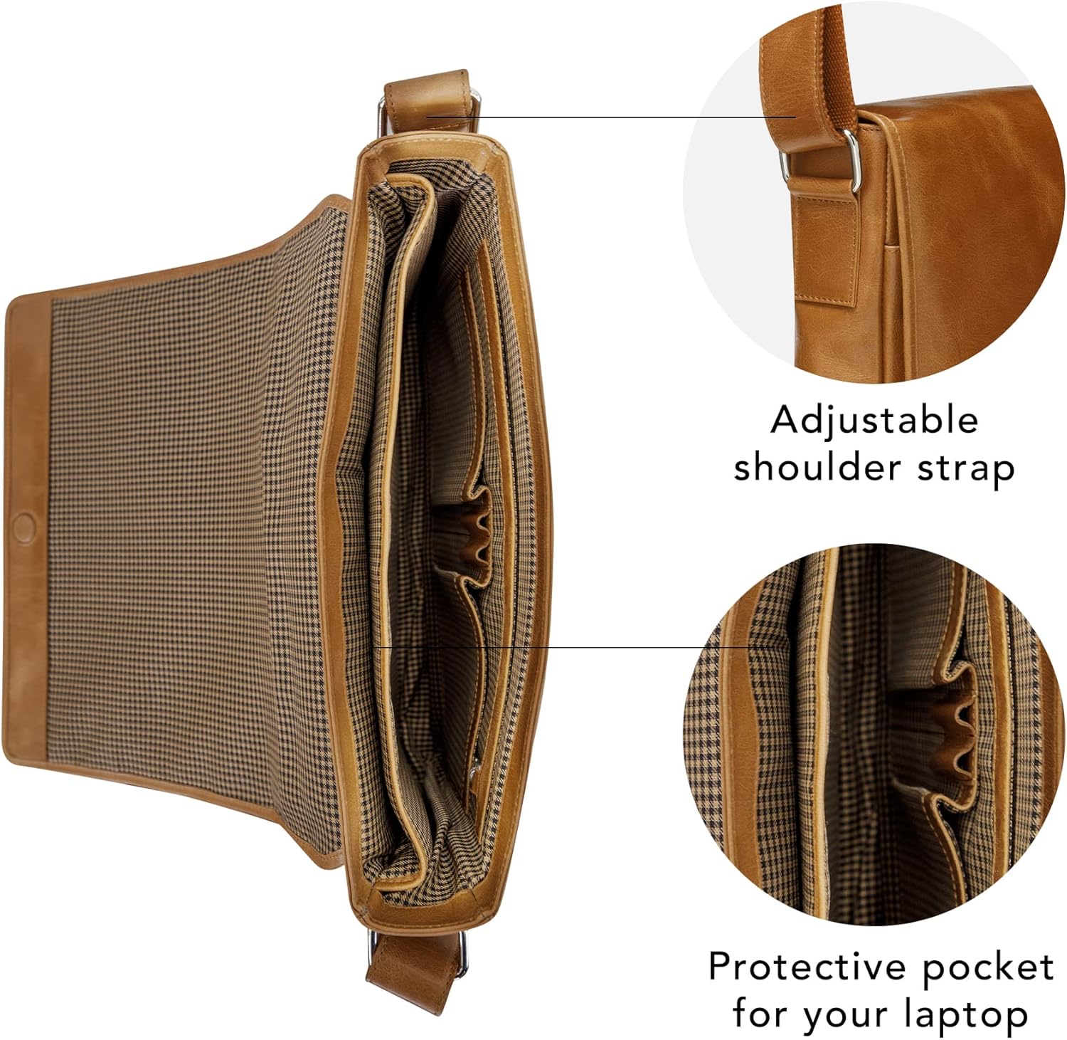 dbramante1928 - Marselisborg - laptoptas - aktetas van leer 14 inch - schoudertas voor heren en dames - laptoptas voor business & werk - Deens design - Golden Tan - (2e generatie)