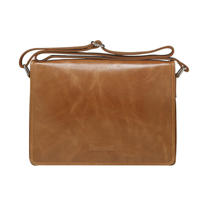 dbramante1928 - Marselisborg - laptoptas - aktetas van leer 14 inch - schoudertas voor heren en dames - laptoptas voor business & werk - Deens design - Golden Tan - (2e generatie)