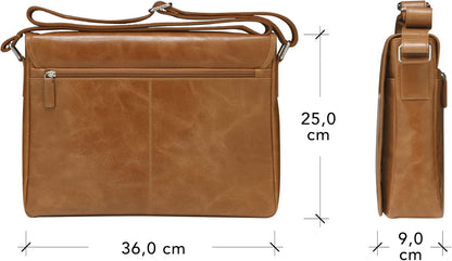 dbramante1928 - Marselisborg - laptoptas - aktetas van leer 14 inch - schoudertas voor heren en dames - laptoptas voor business & werk - Deens design - Golden Tan - (2e generatie)