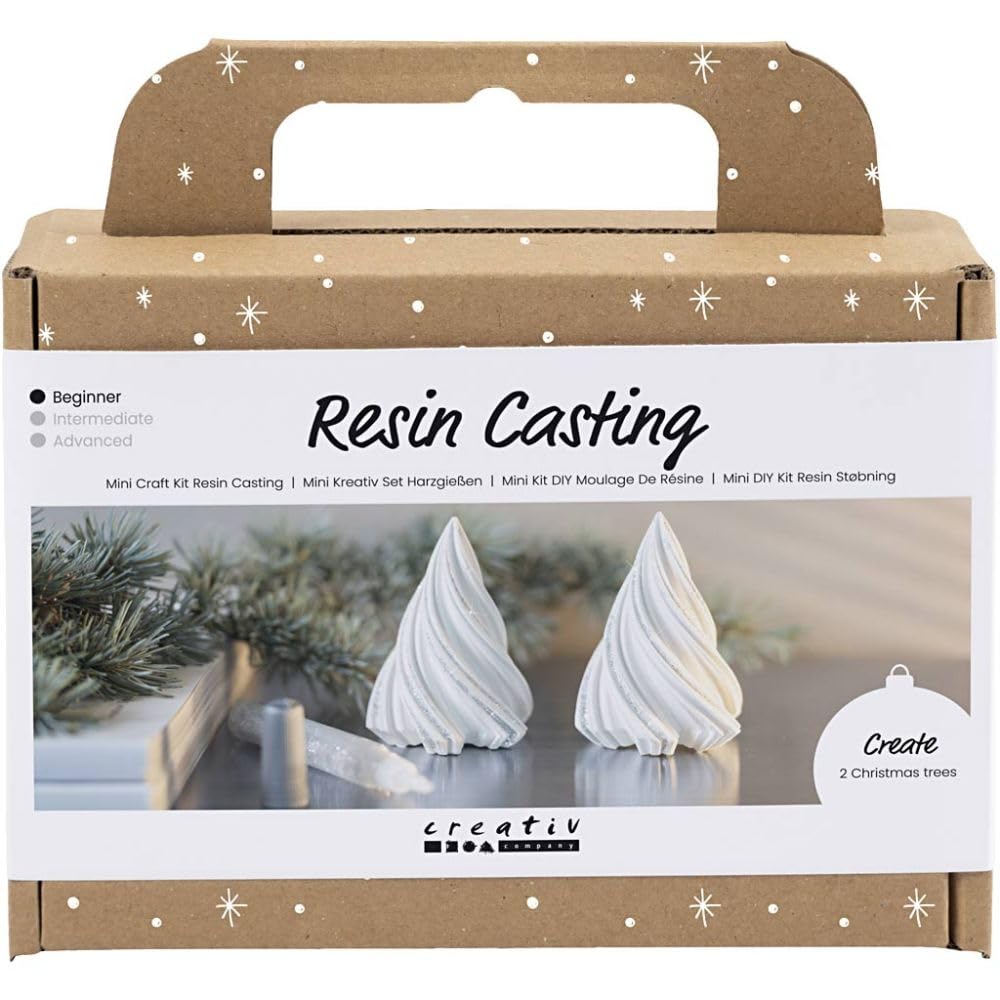 Mini Craft Kit Resin Casting - Christmas Trees - White - 1 Pack