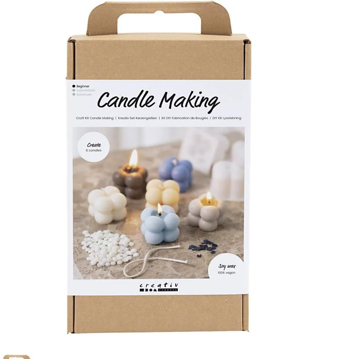 CREATIVE Craft Kit Candle Making, Warm Beige, Cream, Light Blue, Soy Candles, 1 Pack