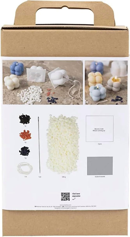 CREATIVE Craft Kit Candle Making, Warm Beige, Cream, Light Blue, Soy Candles, 1 Pack