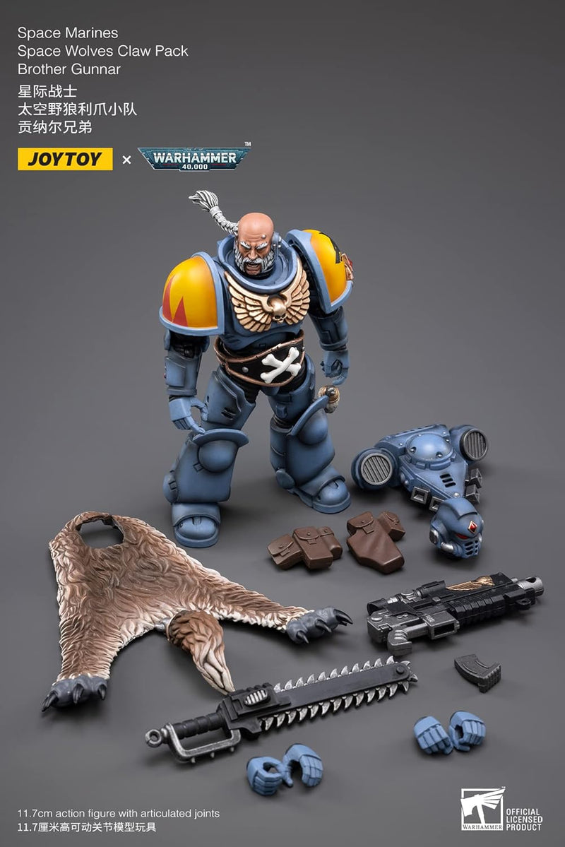 JoyToy MERCHANDISING LICENCE Dark Source Trading Warhammer 40,000 Space Wolves Claw Pack Gunnar 1/18 Figure (Net)
