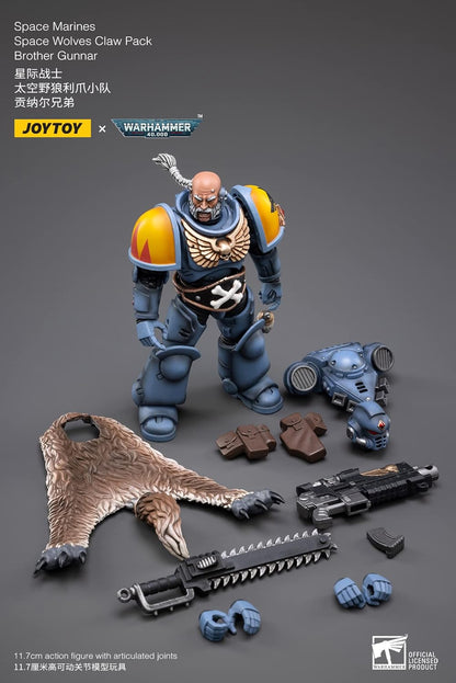 JoyToy MERCHANDISING LICENCE Dark Source Trading Warhammer 40,000 Space Wolves Claw Pack Gunnar 1/18 Figure (Net)